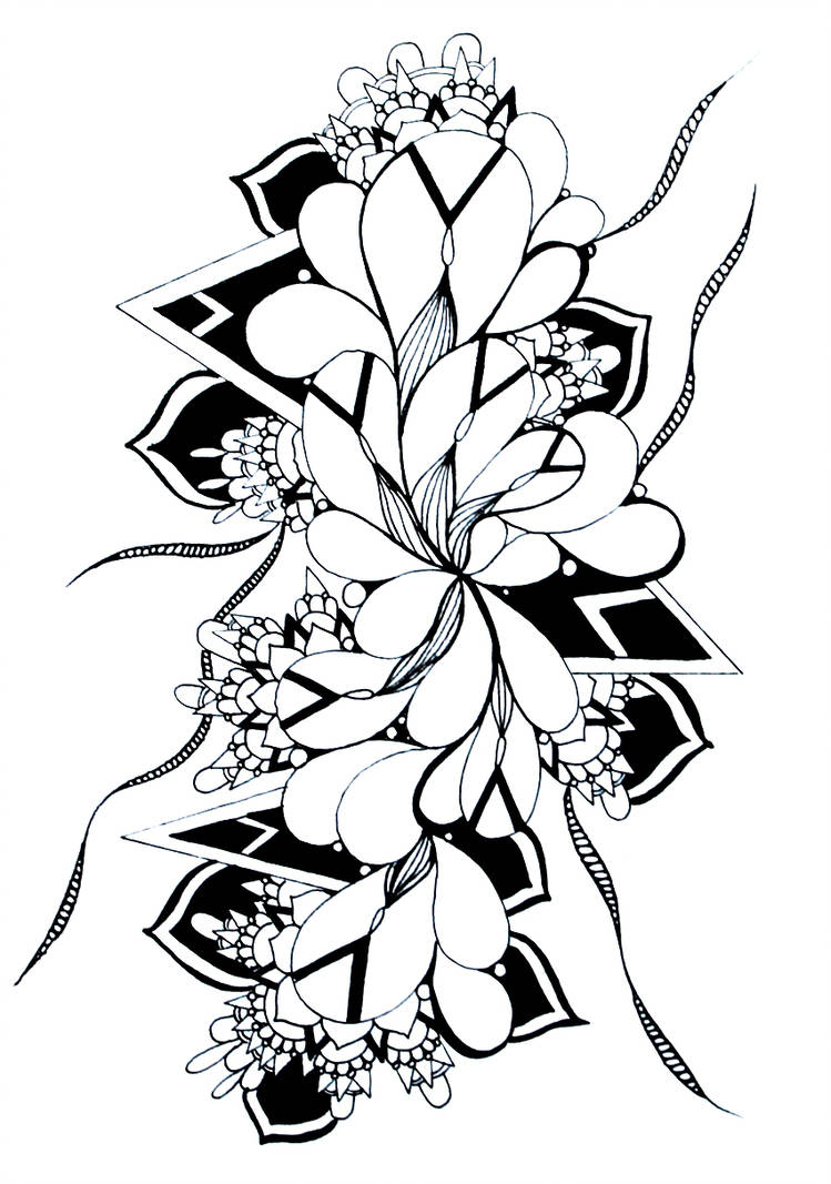 749x1067 Abstract Drawing Ink Tattoo Pattern Flower Zentang