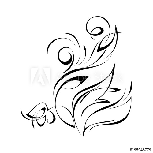 500x500 Ornament Abstract Drawing With A Small Flower