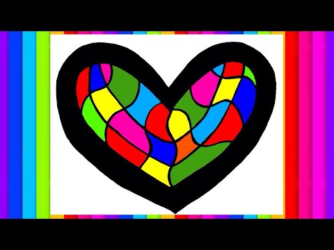 480x360 Heart Abstract Learning Colors Painting Drawing Kids Coloring