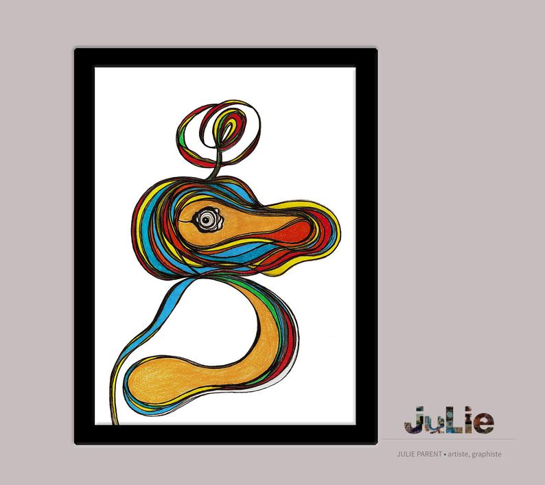 794x707 Printed Poster Drawing Scanned Pencil For Child Abstract Etsy