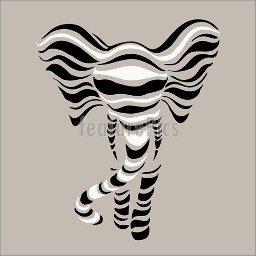 500x500 Illustration Of Abstract Silhouettes Of Elephant