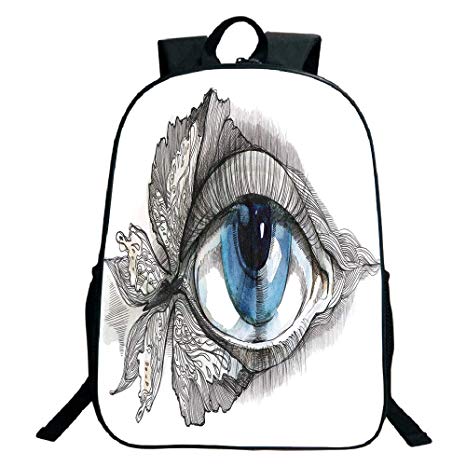 466x466 Print Design Black School Bag,backpackseye,abstract