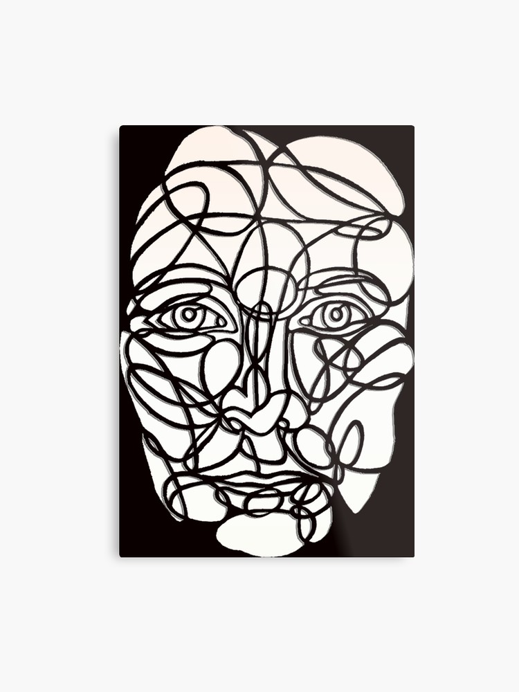 750x1000 Abstract Face Metal Print