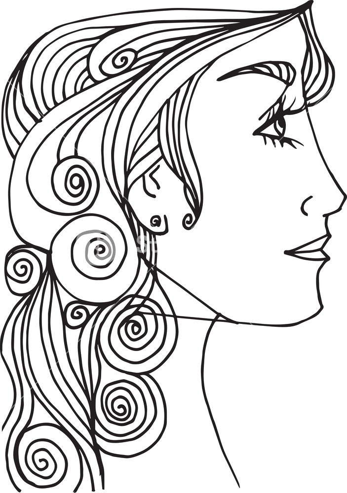 703x1000 Abstract Beautiful Woman Face Illustration On The Background