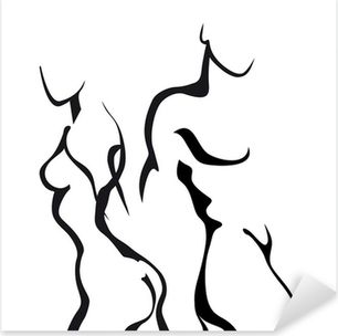 306x304 Couple In Love Pixerstick Sticker In Painting Abstract