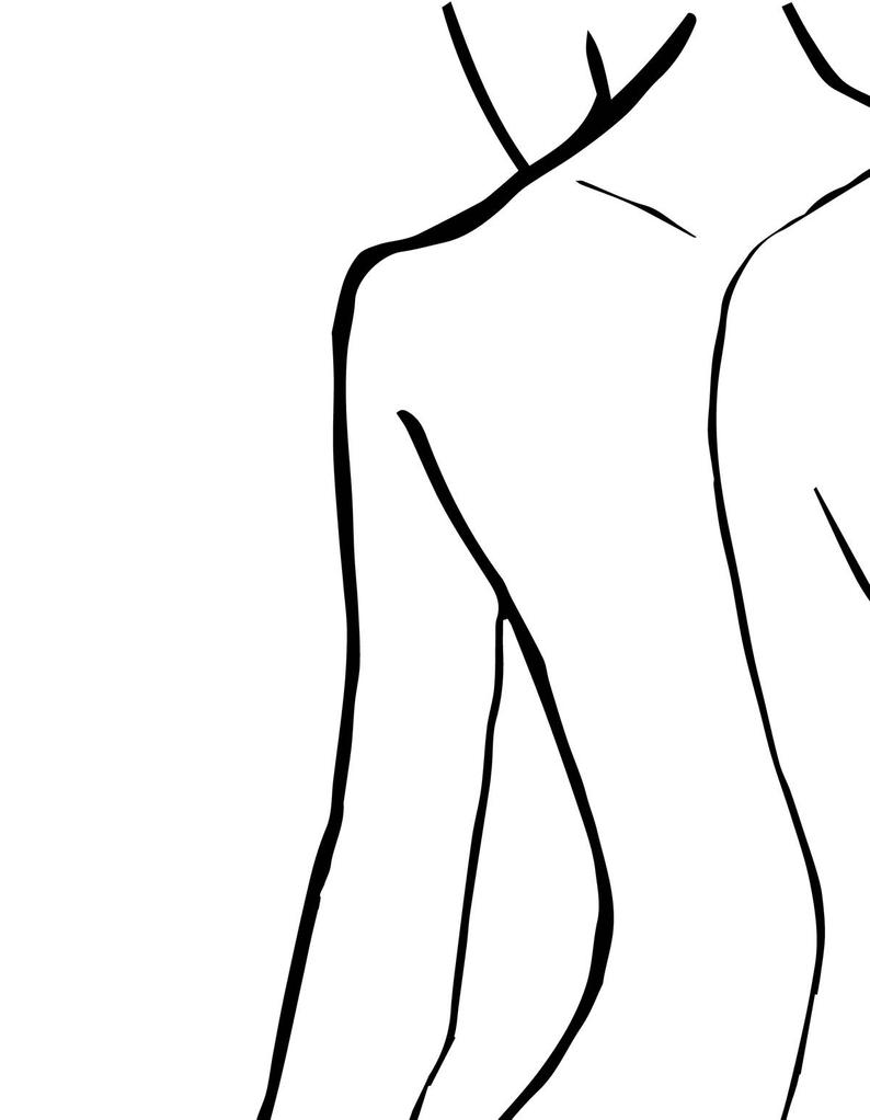 794x1022 Abstract Figure Drawing Original Art Minimal Line Etsy