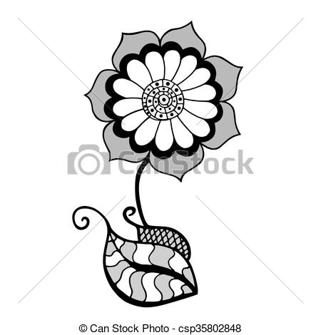 450x470 Hand Drawn Sketch Of Abstract Flower