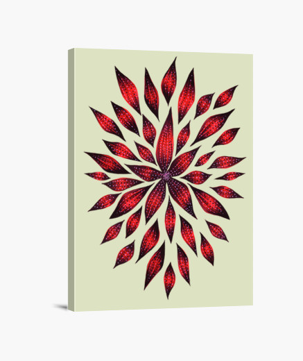437x520 Abstract Red Flower Doodle Drawing Canvas