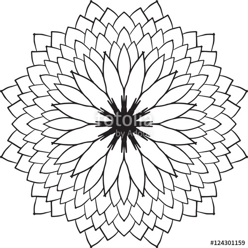 500x500 Abstract Flower Drawing Circle Pattern Design Floral Element