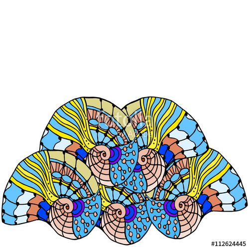 500x500 Abstract Geometric Doodle Drawing On A White Background Stock