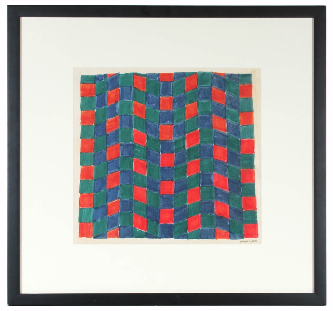 1070x1000 Dellard Cassity Geometric Abstract Drawing Mid Century