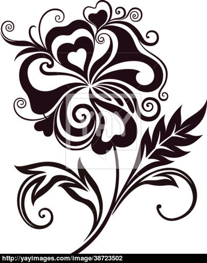 404x512 Abstract Flower Line Art Vector