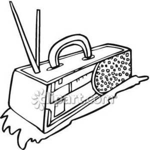 300x300 An Abstract Line Drawing Of A Boom Box Royalty Free Clipart Picture