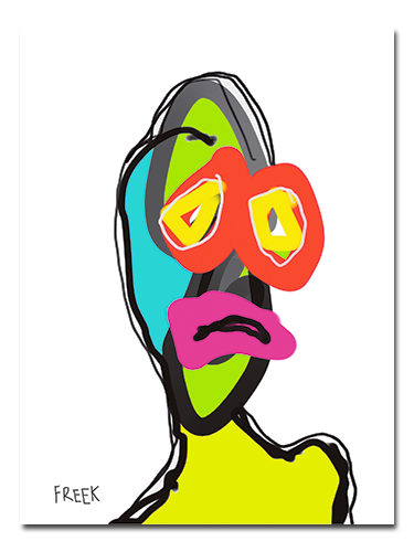 375x500 Contemporary Abstract Art Drawing Portrait