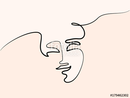 500x375 Continuous Line Drawing Abstract Portrait Of A Woman Vector