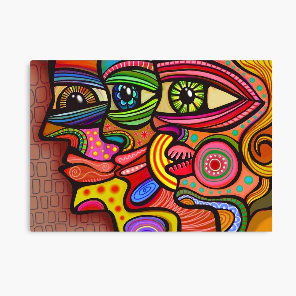 1000x1000 Abstract Portrait Face Painting Canvas Print