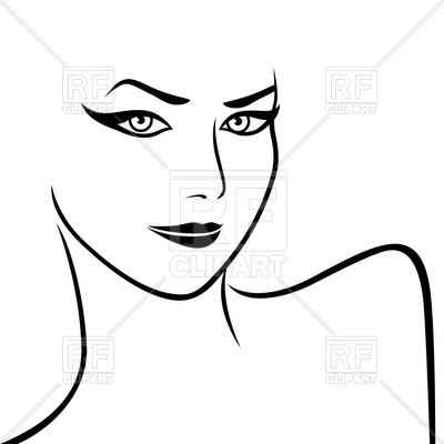 400x400 Art Sketching Of Abstract Female Face And Shoulders Vector Image