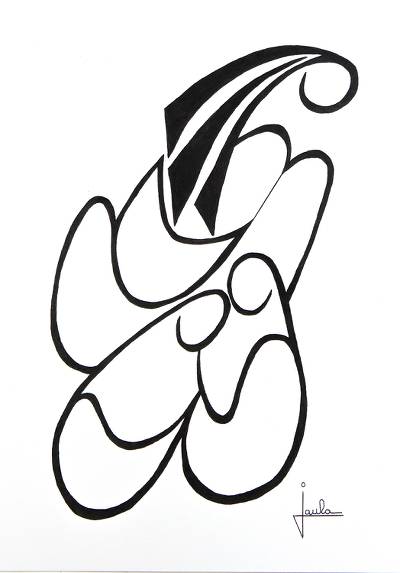 400x573 Signed Modern Abstract Painting Of A Woman From Brazil