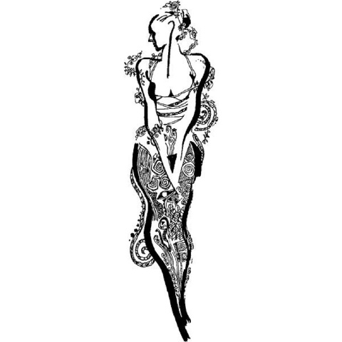 480x480 Stampington And Co Wooden Rubber Stamp Botanica Abstract Woman