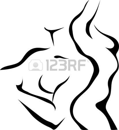 413x450 Stock Photo In Work Of Art Abstract Sketches, Couple