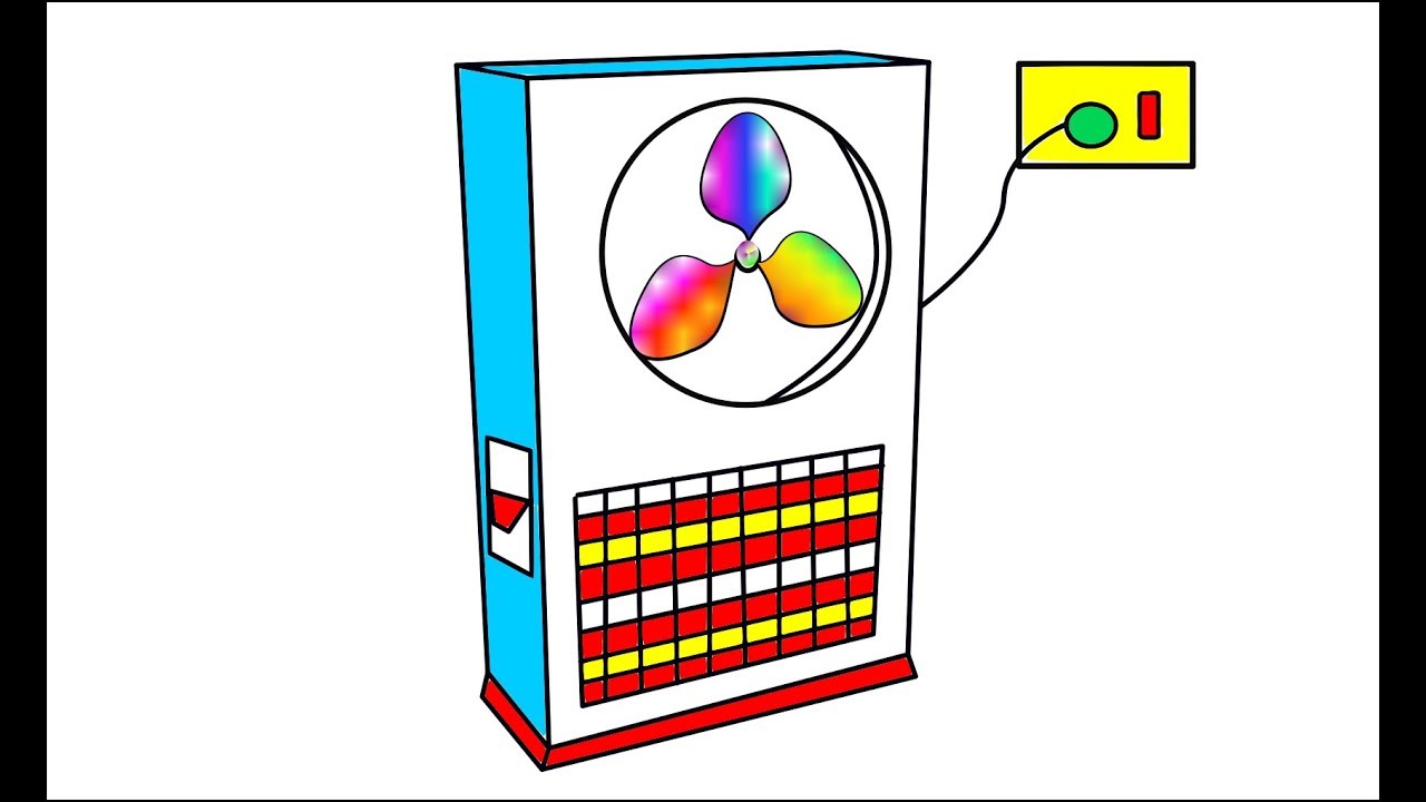 1280x720 a c fan coloring book for children how to draw an electric fan