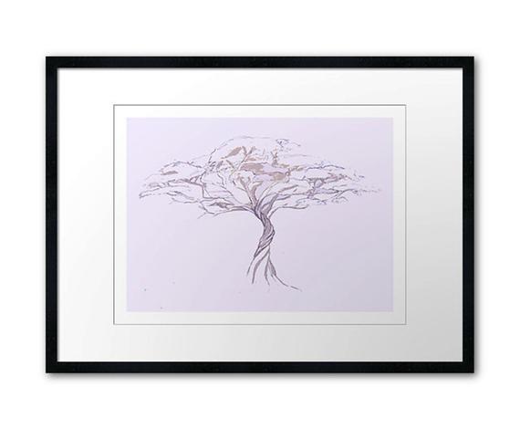 570x470 quiet acacia luscious lavendar wall art illustration print etsy