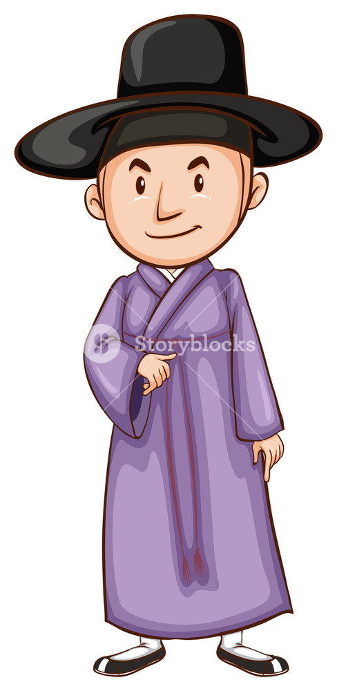 488x1000 A Simple Drawing Of An Asian On A White Background Royalty Free