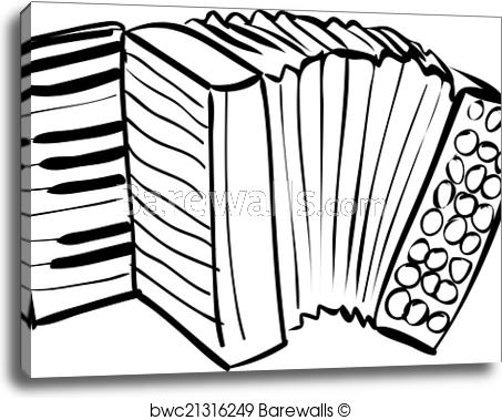 453x379 Canvas Print Of Accordion Doodle Barewalls Posters Prints
