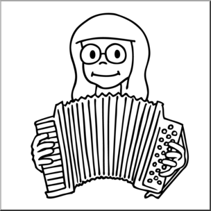 304x304 Clip Art Girl Playing Accordion Bampw I Abcteach
