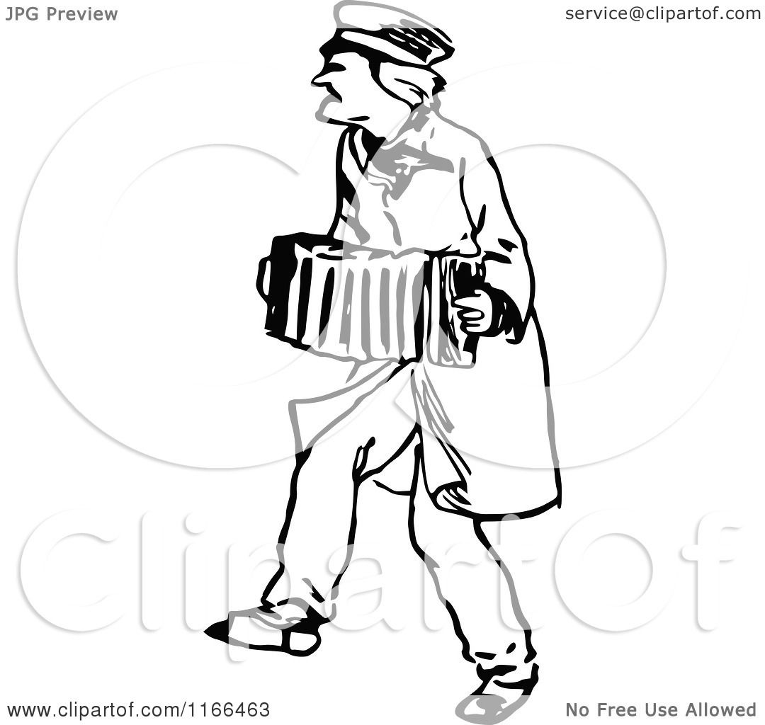 1080x1024 Clipart Of A Retro Vintage Black And White Man Playing