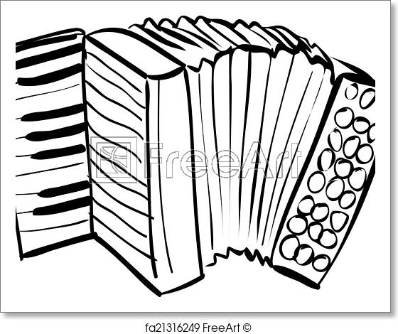560x470 Free Art Print Of Accordion Doodle Vector Illustration
