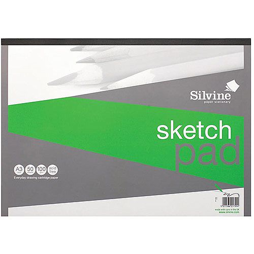 500x500 Silvine Popular Drawing Pad Acid Free Cartridge Paper