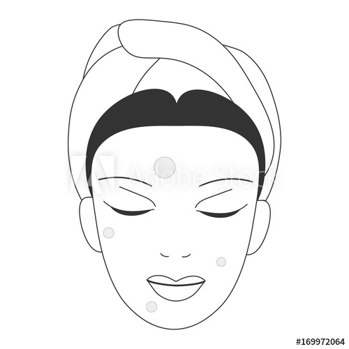 500x500 vector icon illustration for anti acne face skin care promotion