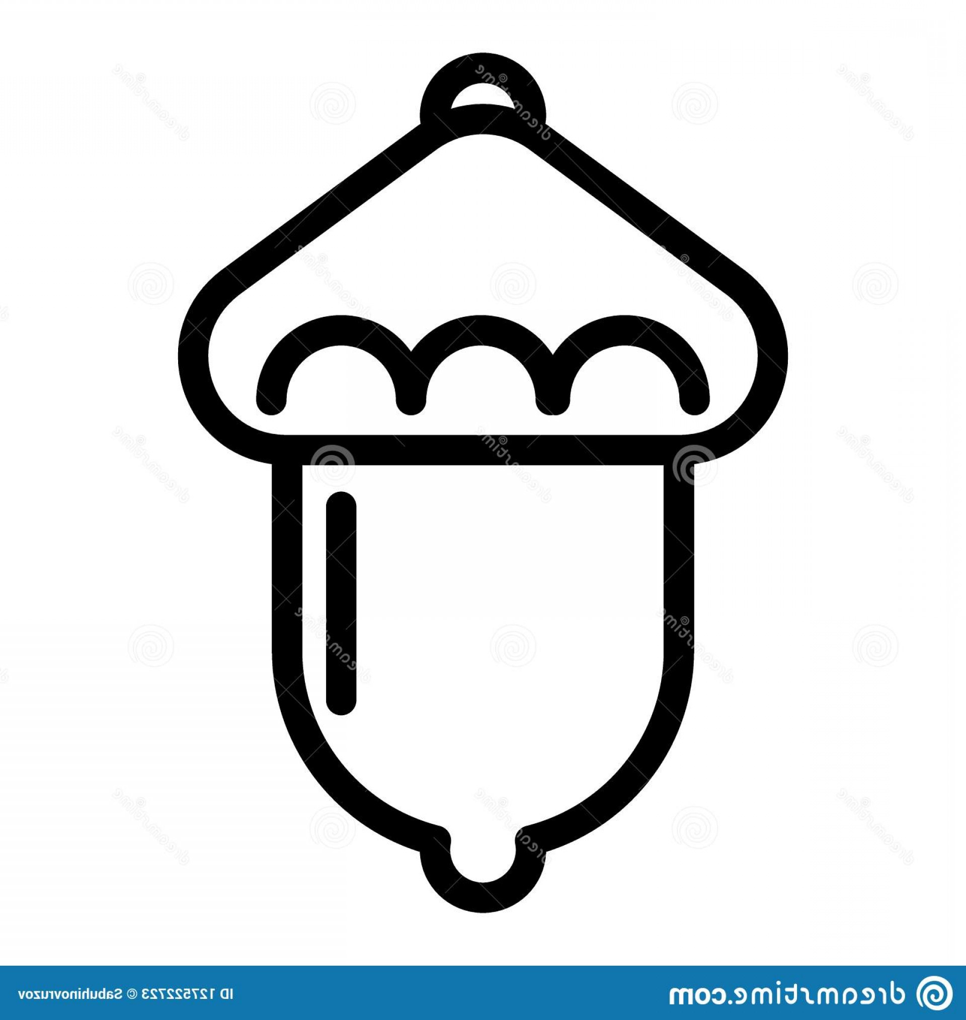 1920x2028 Acorn Line Icon Oak Vector Illustration Isolated White Autumn