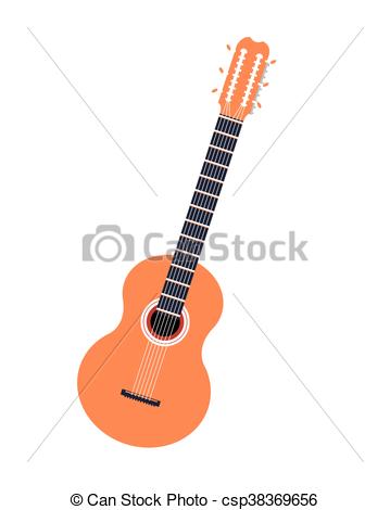 359x470 Flat Design Acoustic Guitar Icon Vector Illustration Clipart