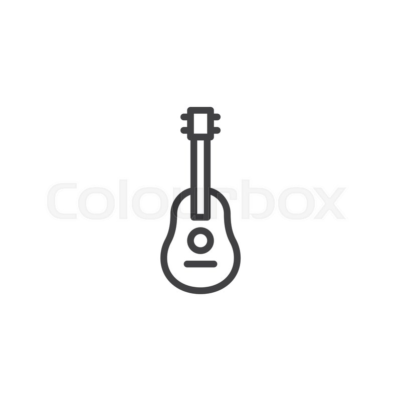 800x800 Acoustic Guitar Line Icon Linear Stock Vector Colourbox