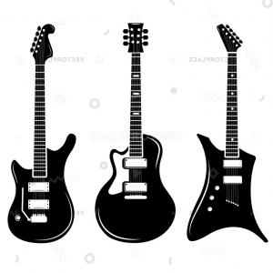 300x300 Continuous Line Drawing Electric Guitar Icon Outline Vector Web