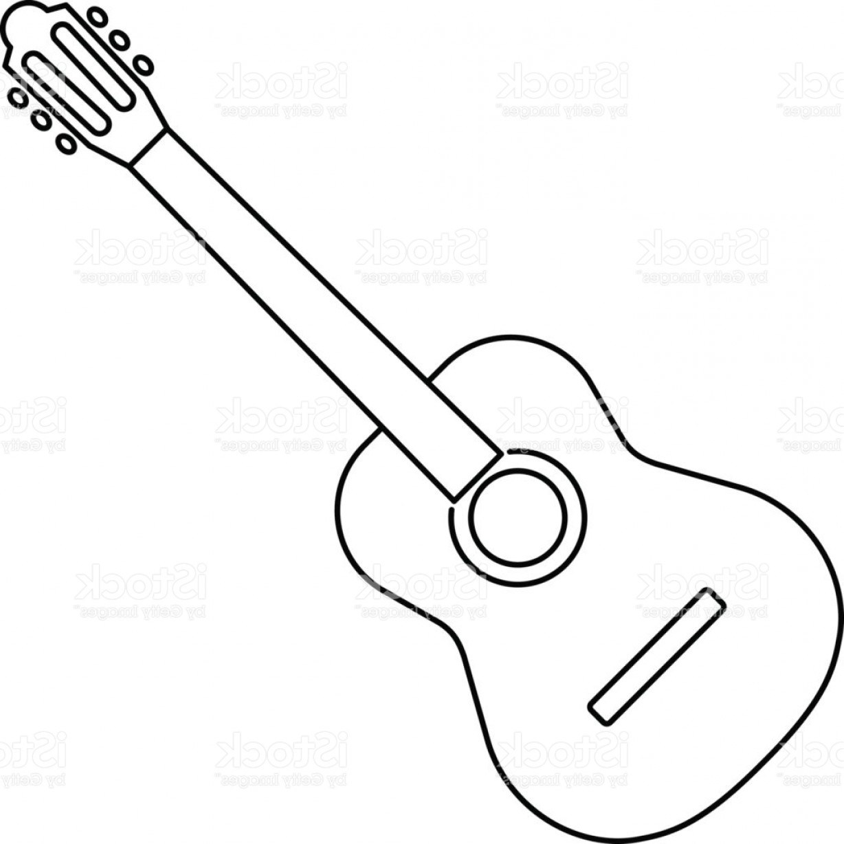 1228x1228 Icon Of Acoustic Guitar Icon Black Contour On White Background