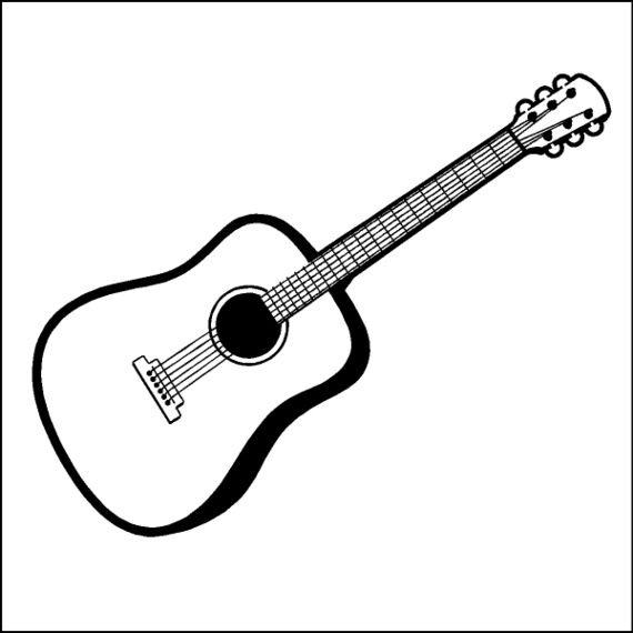 570x570 Acoustic Guitar Clipart Acoustic Guitar Drawing Clipart Free