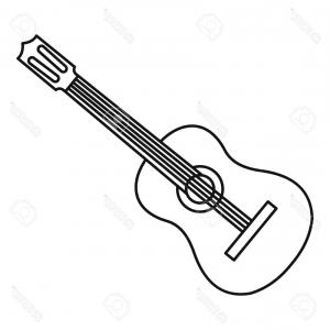 300x300 Acoustic Guitar Illustration Music Instrument Vector Line Sketch