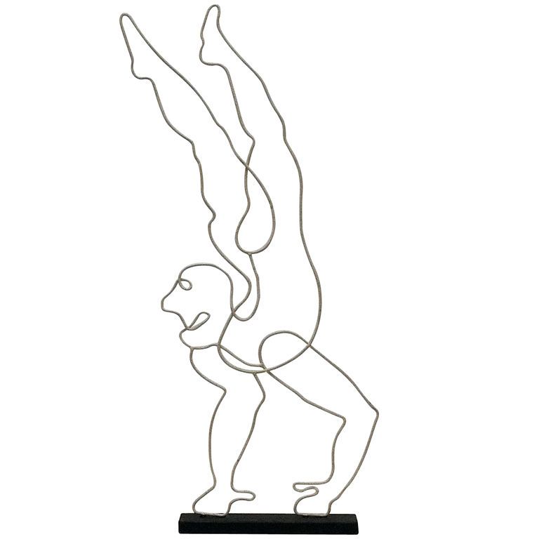 768x768 Elegant Vintage Welded Metal Wire Sculpture Of An Acrobat