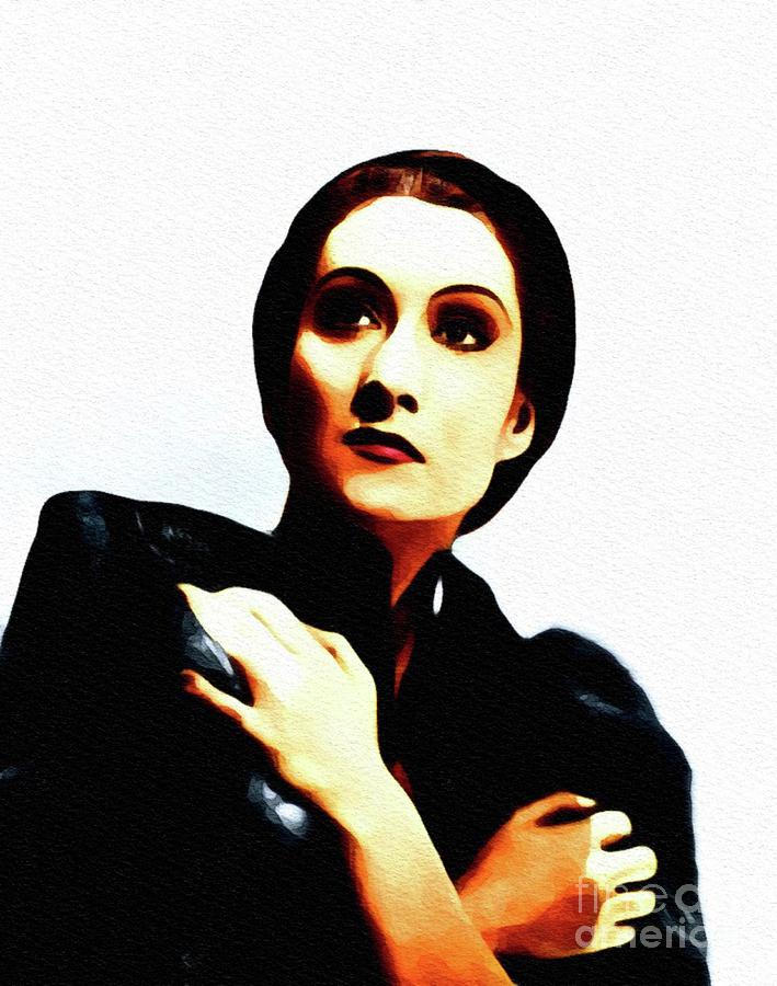 709x900 gloria holden, vintage actress painting