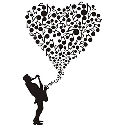 450x450 X Diy Saxophone Play Love Heart Music Notes Diy Wall