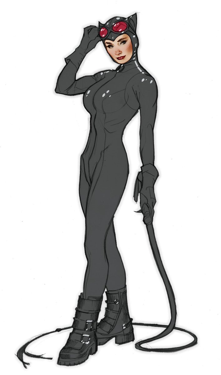 708x1200 Adam Hughes On Twitter Unused Catwoman Statue Design Draw