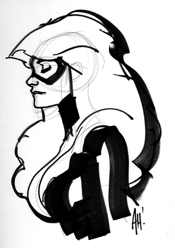 567x800 Black Cat Adam Hughes, In Eric B's Convention Sketchbook Comic