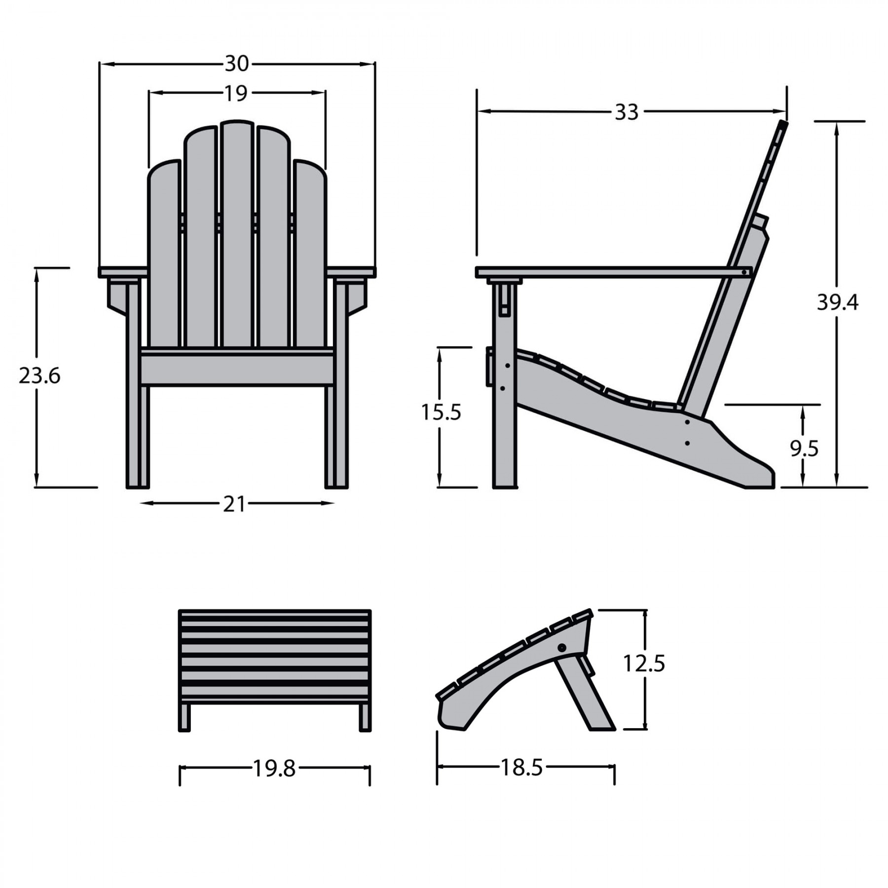 1800x1800 sturdy adirondack chair with ottoman highwood usa