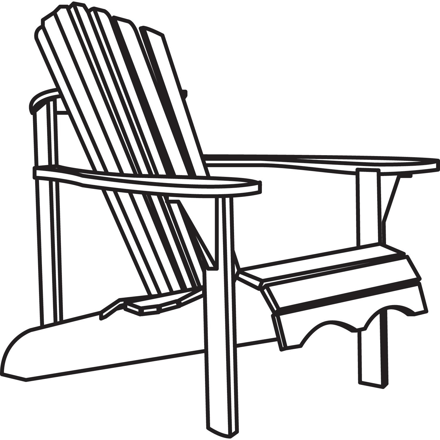 1500x1500 Adirondack Chair Drawing Furniture Walpaper