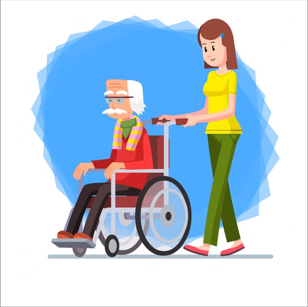 600x598 Family Affection Drawing Illustration With Girl And Grandfather