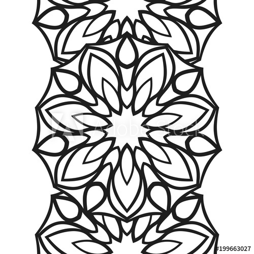 500x500 Seamless Border For Coloring Book Floral Mandala Ornament