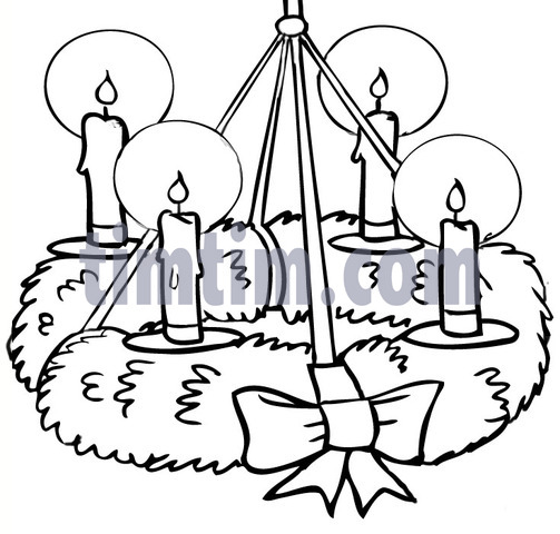 503x480 Free Drawing Of An Advents Wreath Bw From The Category Christmas